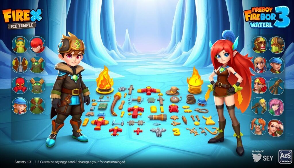Fireboy and Watergirl 3 customization options