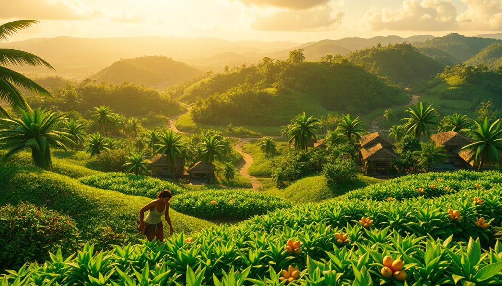 Tropical Merge island farming game